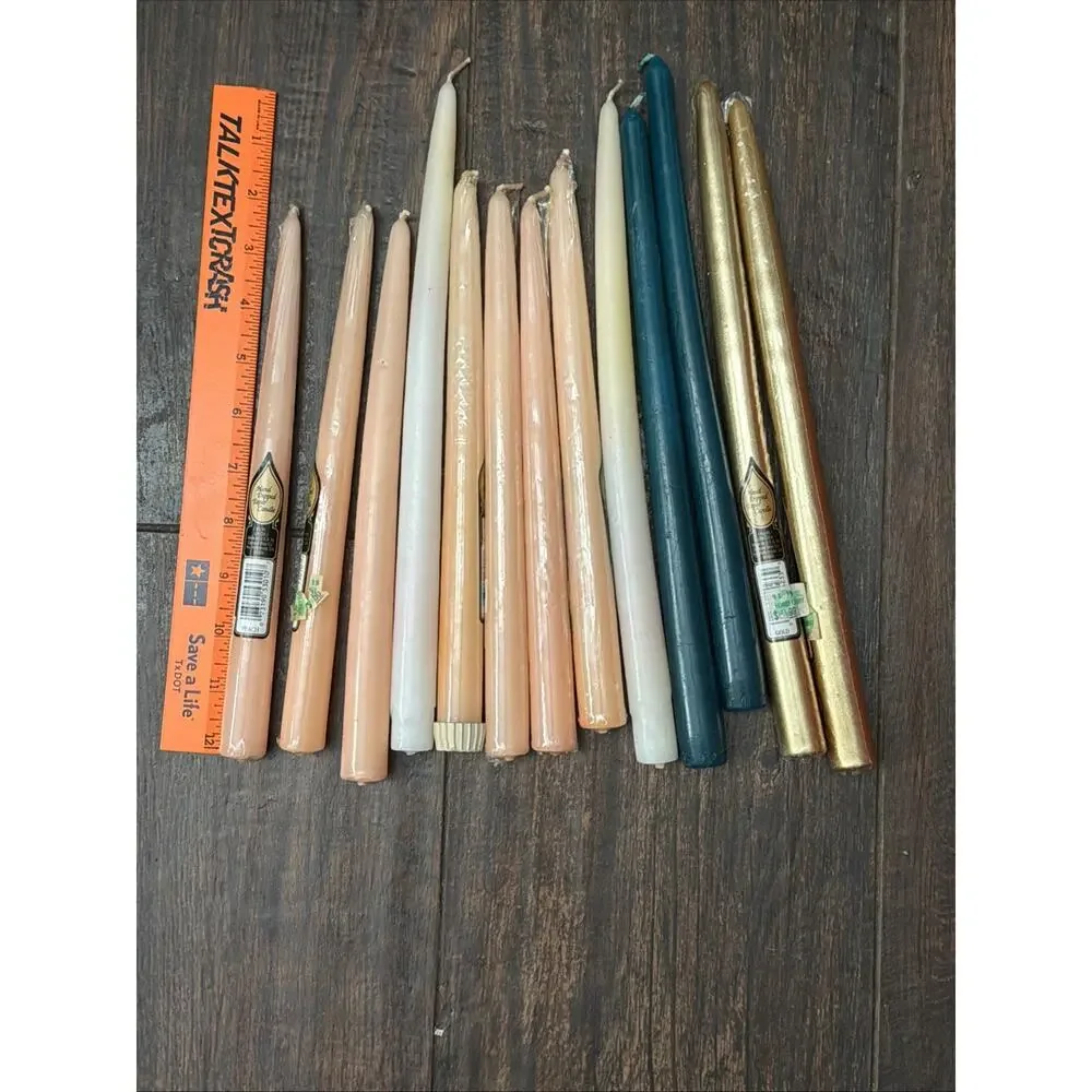13 hand‎ dipped taper candles